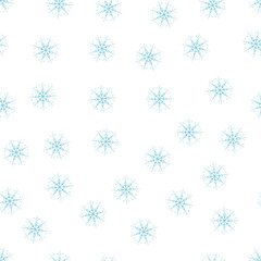seamless pattern of snowflakes on a white background. For posters, postcards, greeting for Christmas, new year.