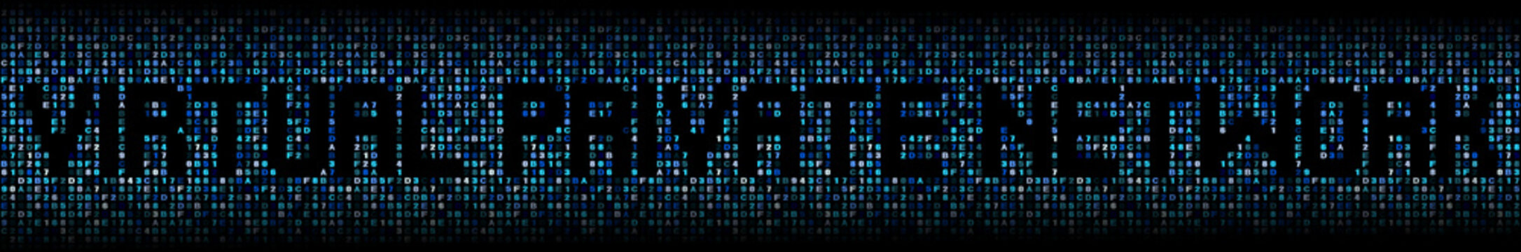 Virtual Private Network text on hex code illustration