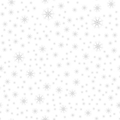 seamless pattern of snowflakes on a white background. For posters, postcards, greeting for Christmas, new year.