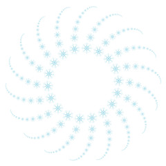 Festive decorative frame made of snowflakes on a white background. For posters, postcards, greeting for Christmas, new year.