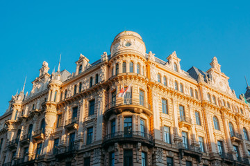 Riga, Latvia. Art Nouveau Building Designed By Mikhail Eisenstein On 13 Alberta Street, Currently...