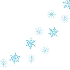 Festive decorative frame made of snowflakes on a white background. For posters, postcards, greeting for Christmas, new year.