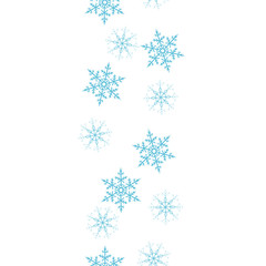 Festive decorative frame made of snowflakes on a white background. For posters, postcards, greeting for Christmas, new year.