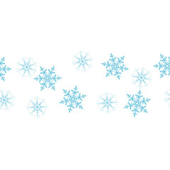 Festive decorative frame made of snowflakes on a white background. For posters, postcards, greeting for Christmas, new year.