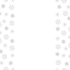 Festive decorative frame made of snowflakes on a white background. For posters, postcards, greeting for Christmas, new year.