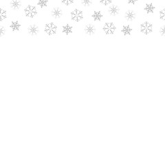 Festive decorative frame made of snowflakes on a white background. For posters, postcards, greeting for Christmas, new year.