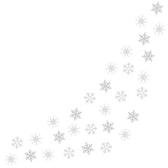 Festive decorative frame made of snowflakes on a white background. For posters, postcards, greeting for Christmas, new year.