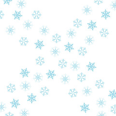 Festive decorative frame made of snowflakes on a white background. For posters, postcards, greeting for Christmas, new year.