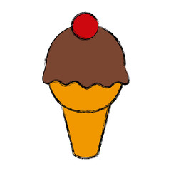 Ice cream cone icon vector illustration graphic design
