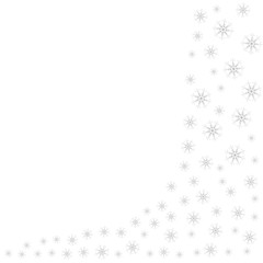 Festive decorative frame made of snowflakes on a white background. For posters, postcards, greeting for Christmas, new year.