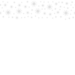 Festive decorative frame made of snowflakes on a white background. For posters, postcards, greeting for Christmas, new year.