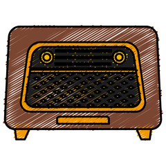 Vintage radio stereo icon vector illustration graphic design