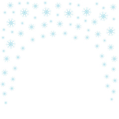 Festive decorative frame made of snowflakes on a white background. For posters, postcards, greeting for Christmas, new year.