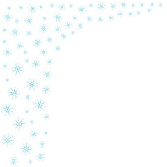 Festive decorative frame made of snowflakes on a white background. For posters, postcards, greeting for Christmas, new year.