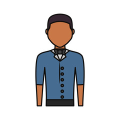 colorful waiter man over white background  vector illustration