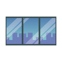 Window with cityscape icon vector illustration graphic design