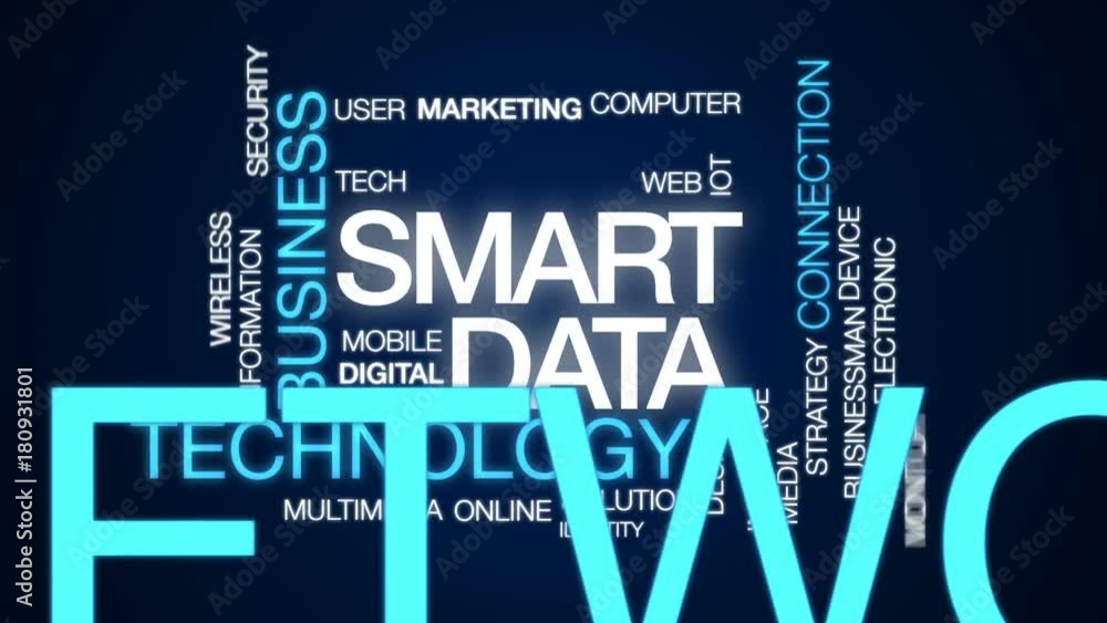 Poster smart data animated word cloud, text design animation.