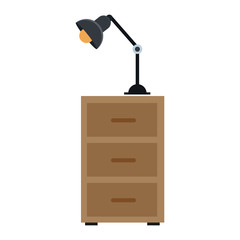 Office cabinet with lightlamp icon vector illustration graphic design