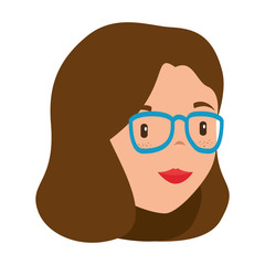 beautiful teacher female head avatar character