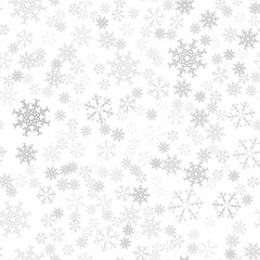 Festive Christmas background of snowflakes. For postcards, poster, invitation design for new year. Seamless pattern.