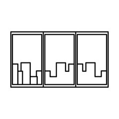 Window with cityscape icon vector illustration graphic design