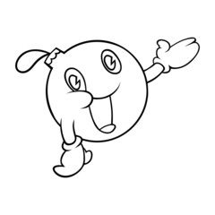 Cartoon Christmas ball outline on white background