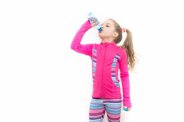 Girl drink water from bottle