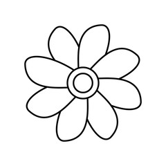 Beautiful flowers with petals icon vector illustration graphic design