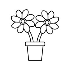 Flowers in vase icon vector illustration graphic design