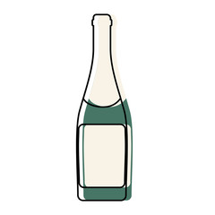 champagne bottle icon over white background colorful design vector illustration