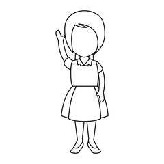 little girl student with uniform character