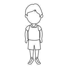 little boy student with uniform character