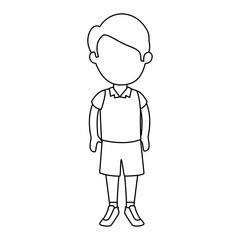 little boy student with uniform character