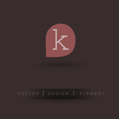 Letter k  logo modern typography. Minimalistic design.