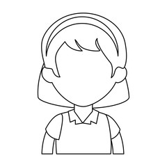little girl student with uniform character