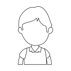 little boy student with uniform character