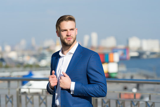 Man In Formal Outfit Outdoor.