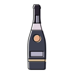 champagne bottle icon over white background colorful design vector illustration