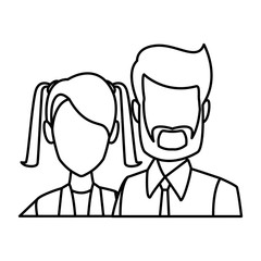 Business couple teamwork icon vector illustration graphic design