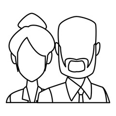 Business couple teamwork icon vector illustration graphic design