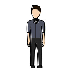 avatar bartender icon over white background colorful design  vector illustration