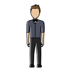 avatar bartender icon over white background colorful design  vector illustration