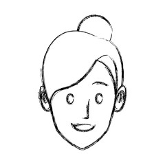 Woman face cartoon icon vector illustration graphic design