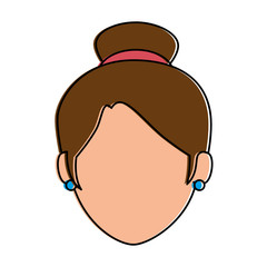 beautiful woman head avatar character vector illustration design