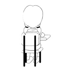 little student in school chair vector illustration design