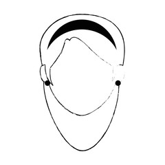 beautiful woman head avatar character vector illustration design