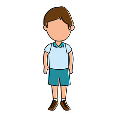 Fototapeta premium little boy student with uniform character