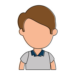 little boy student with uniform character