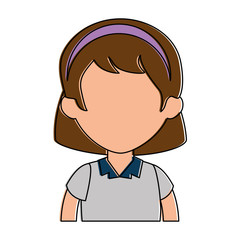 little girl student with uniform character