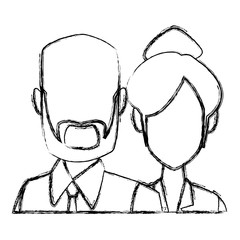 Business couple teamwork icon vector illustration graphic design